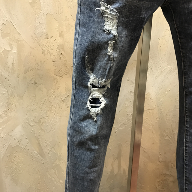 Korea Jeans Pants Biker Zipper Damage Jeans Man Je