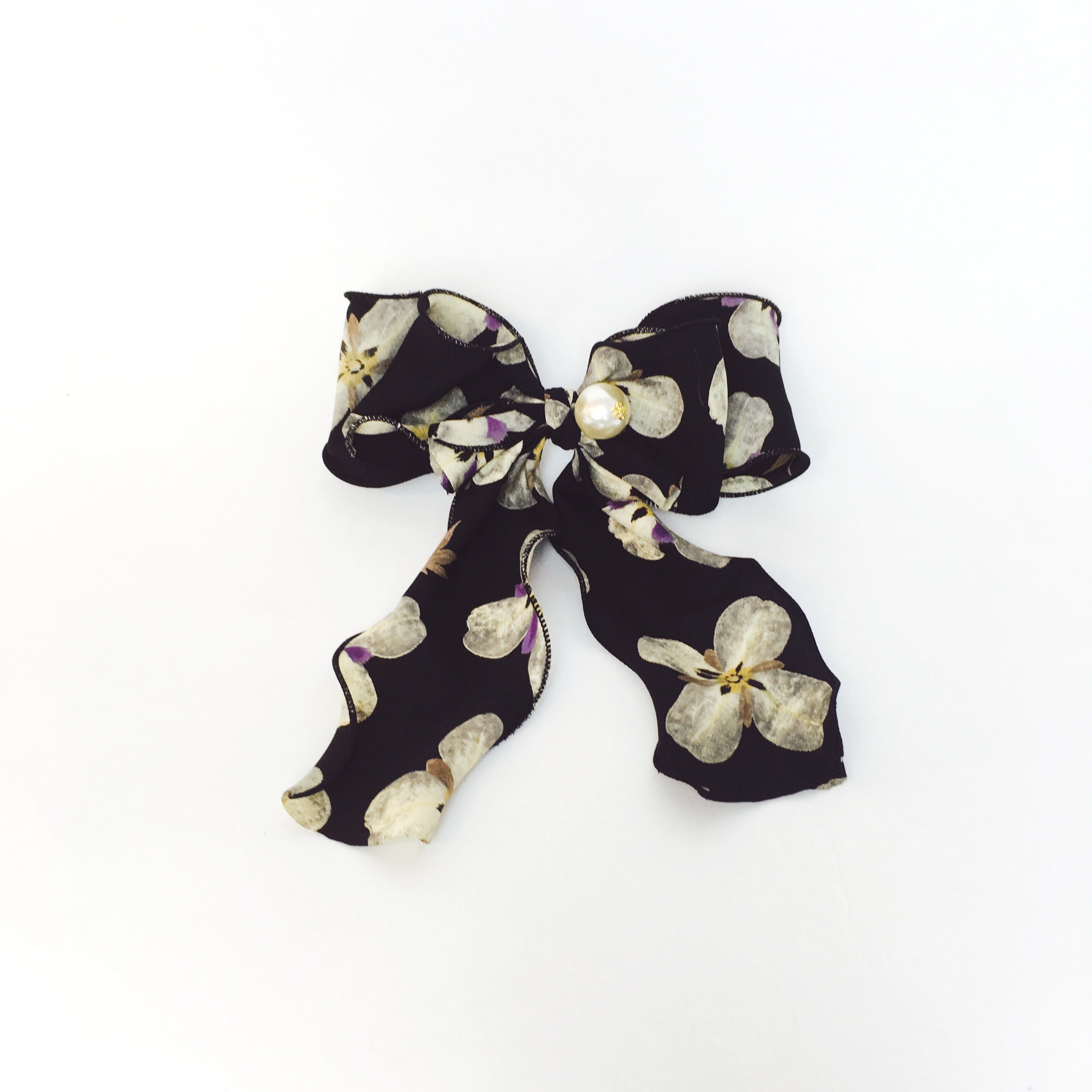 NEW HAIR CLIP HOOP Vintage Pearl Royal Ribbon Hair