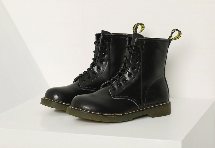 NEW MEN WALLKER BOOTS 8-hole Walker Black Smooth L