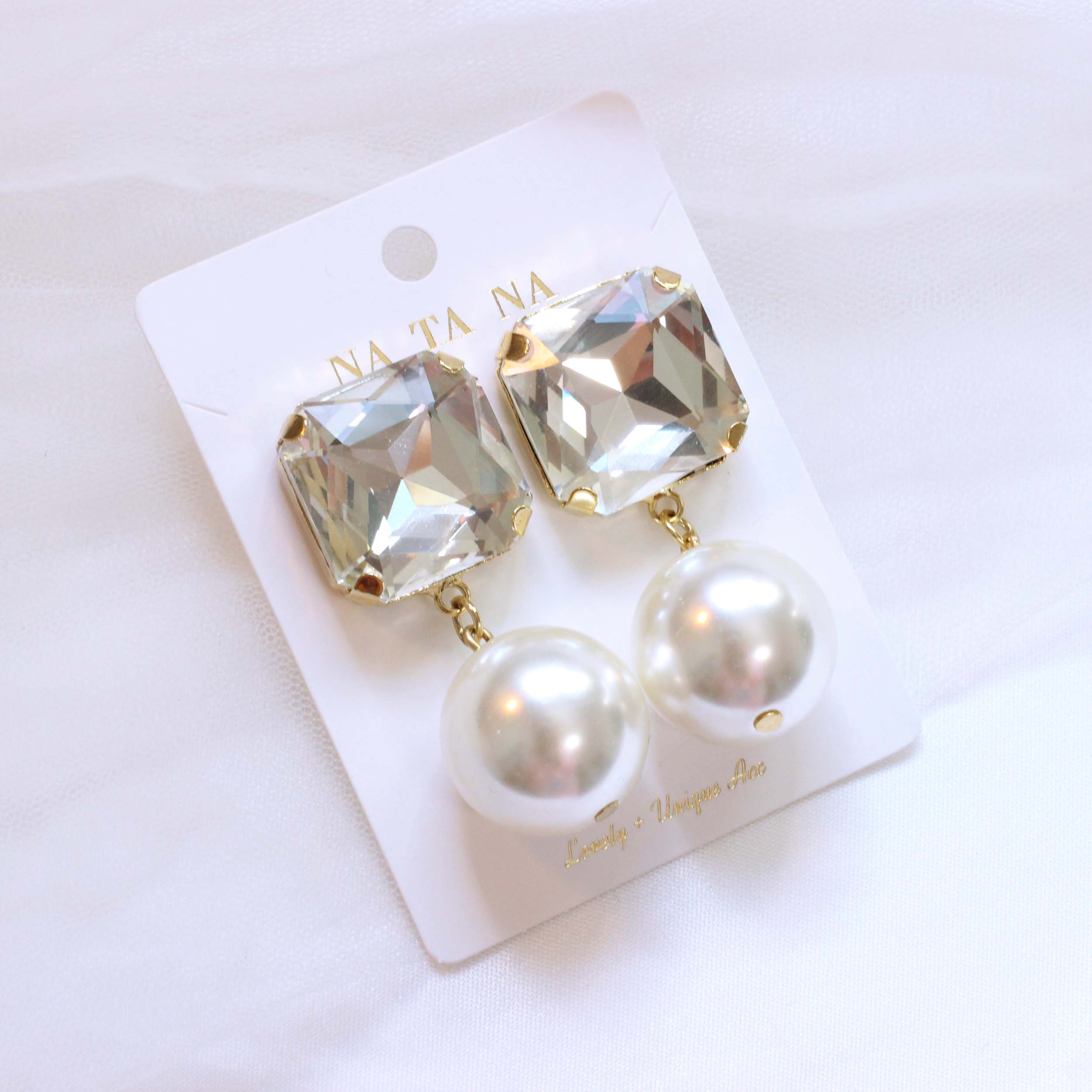 Big Cubic Bold Drop Earrings Colorful Antique Vint