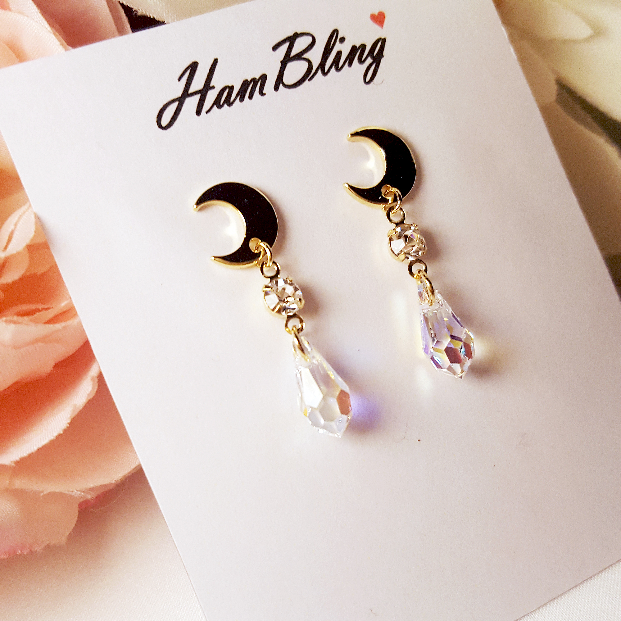 Crystal Earrings Hand Embroidery Handmade Yonglong