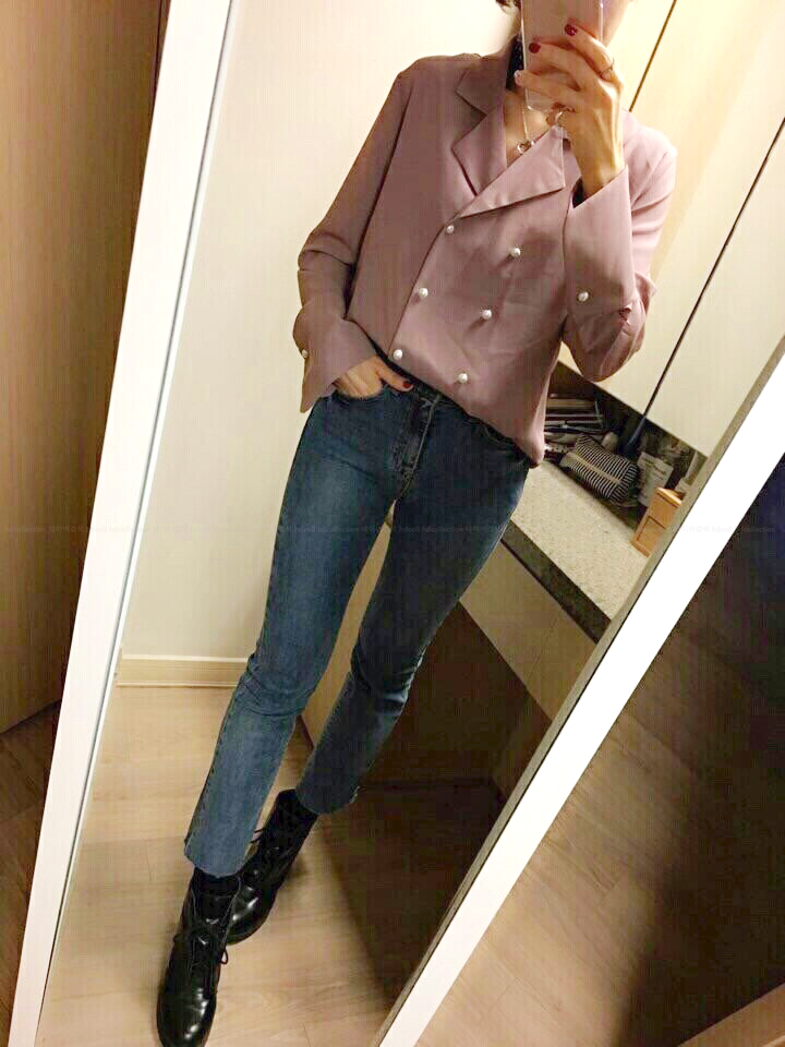 Autumn pearl blouse Elegant fashionable Mishi look