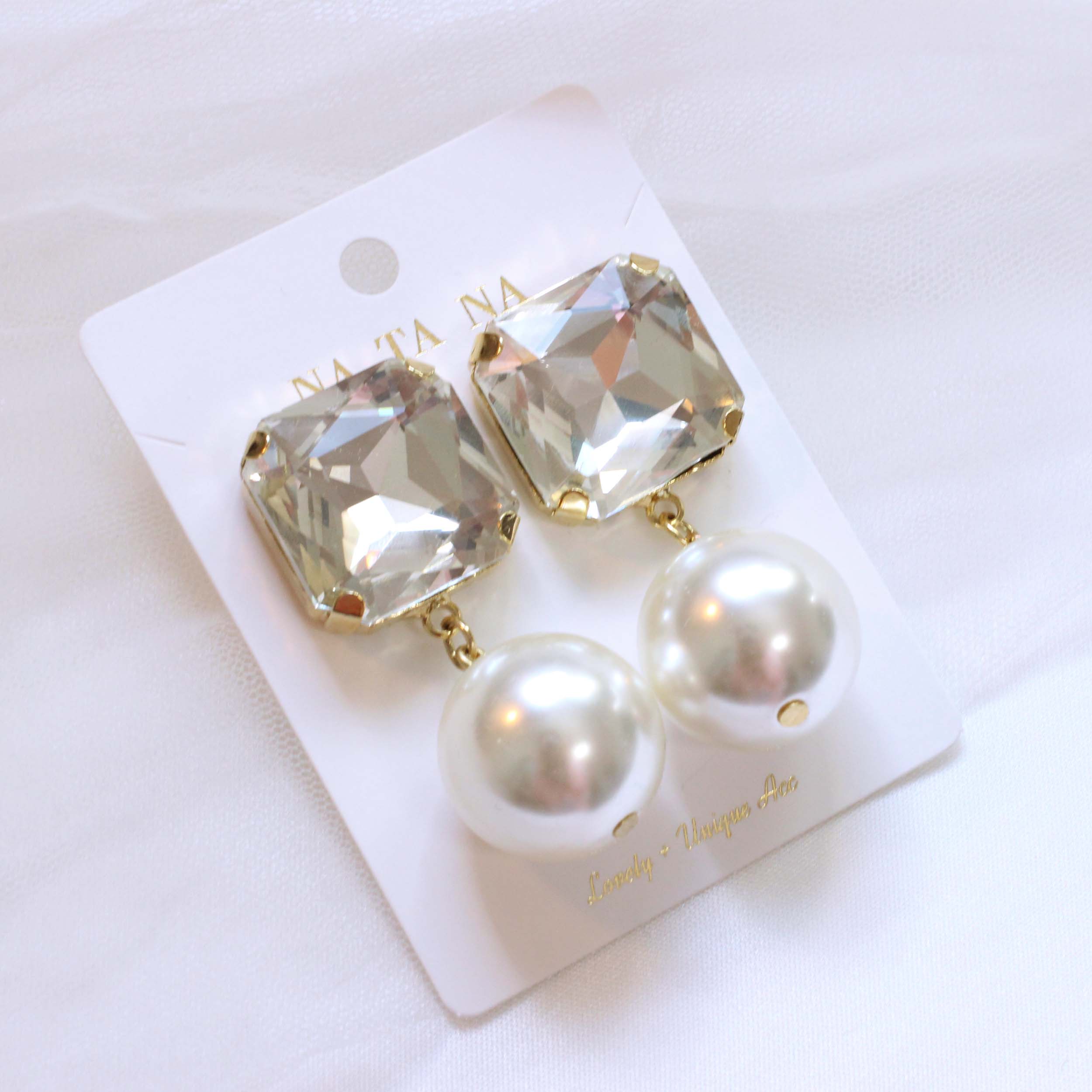 Big Cubic Bold Drop Earrings Colorful Antique Vint