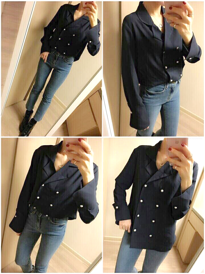 Autumn pearl blouse Elegant fashionable Mishi look