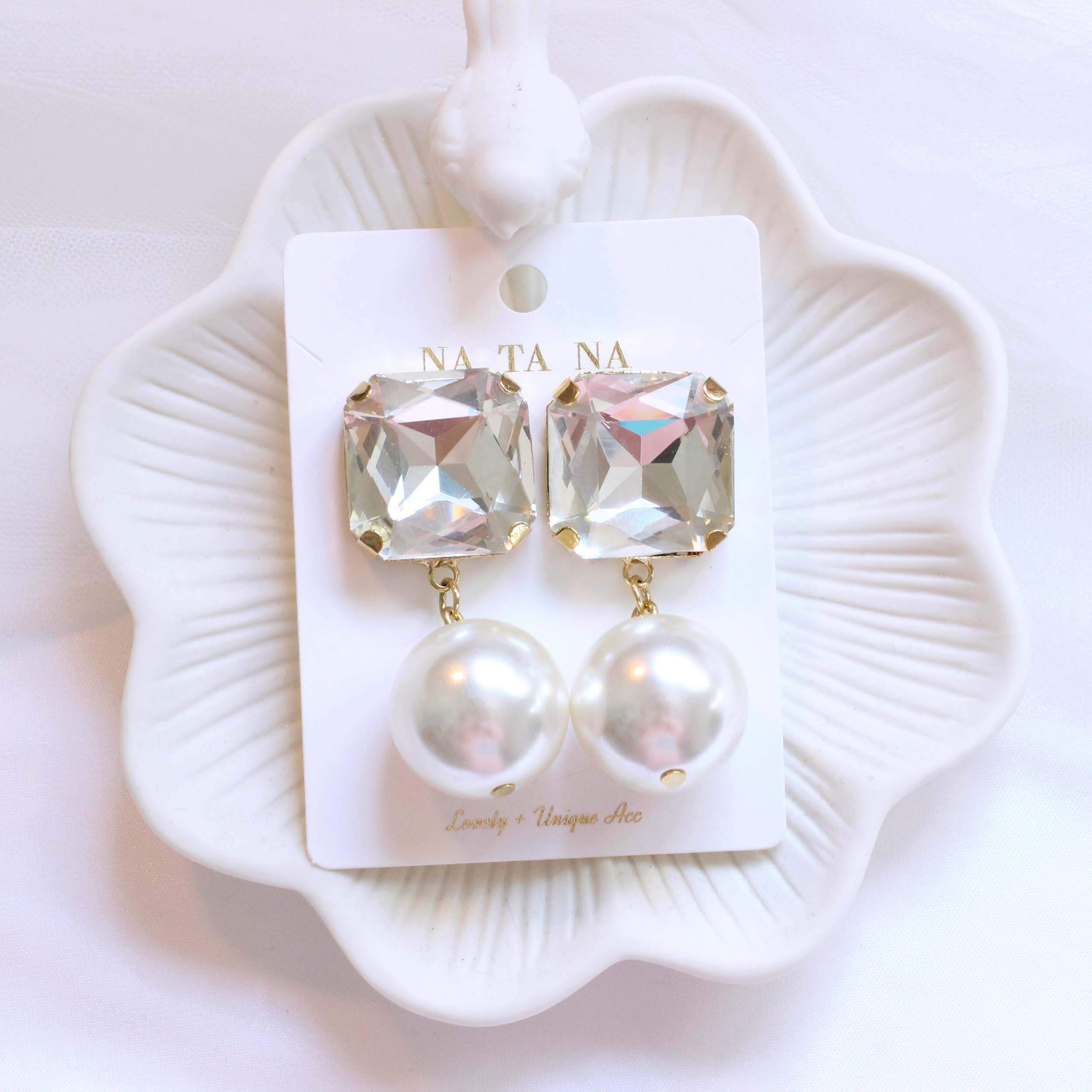 Big Cubic Bold Drop Earrings Colorful Antique Vint