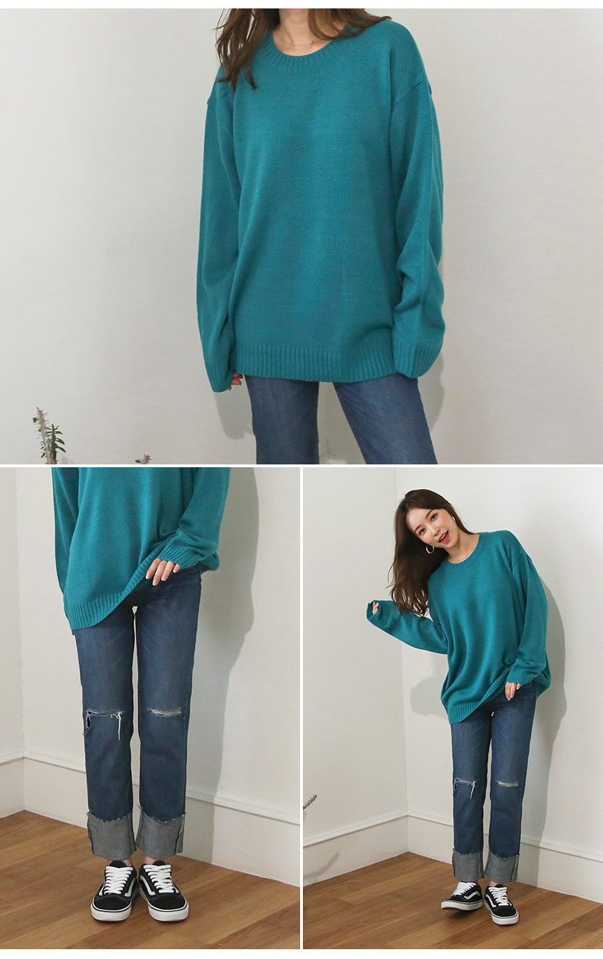 Women Jeans Pants Wide Roll-Up Damage Denim Pants 