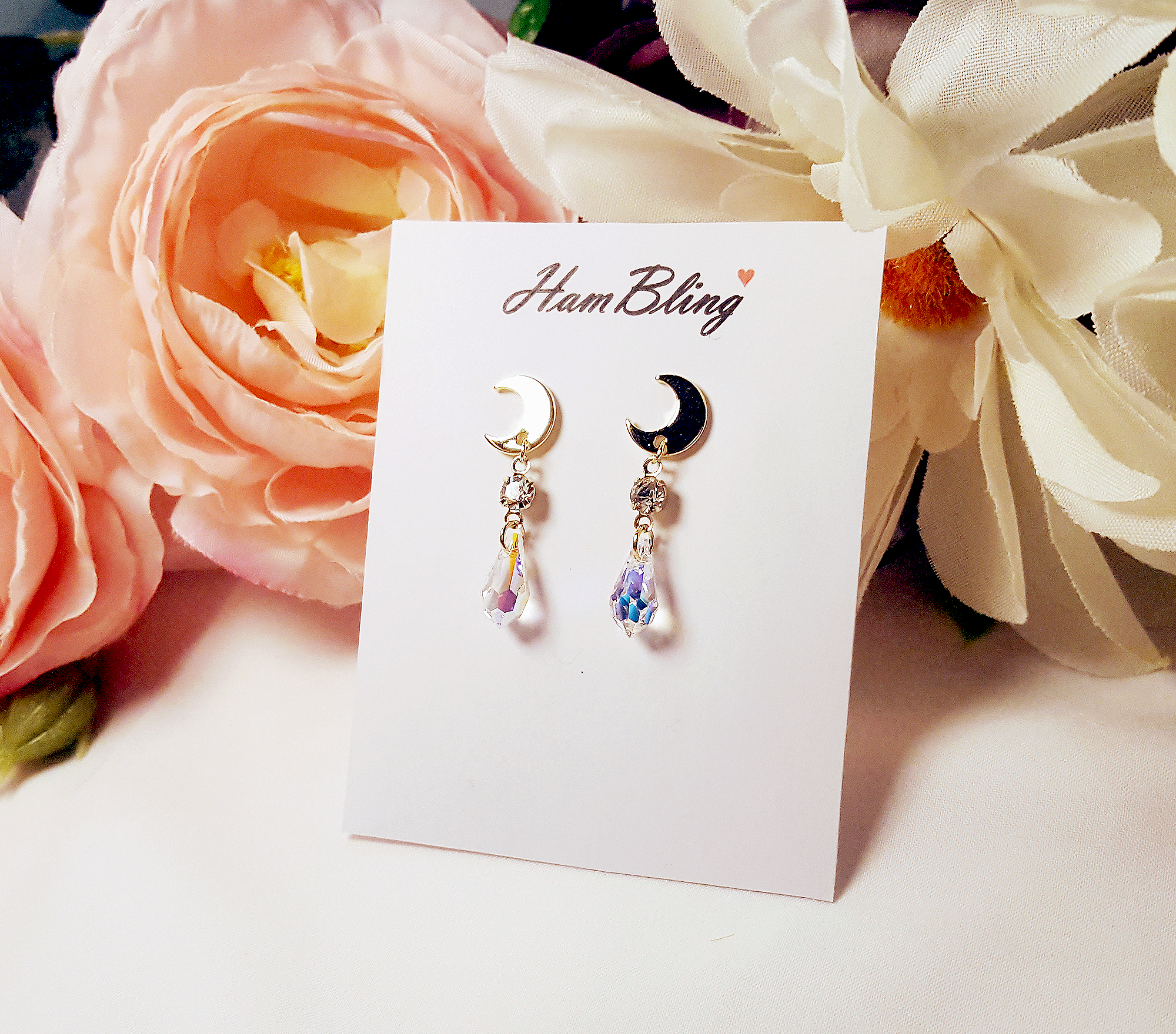 Crystal Earrings Hand Embroidery Handmade Yonglong