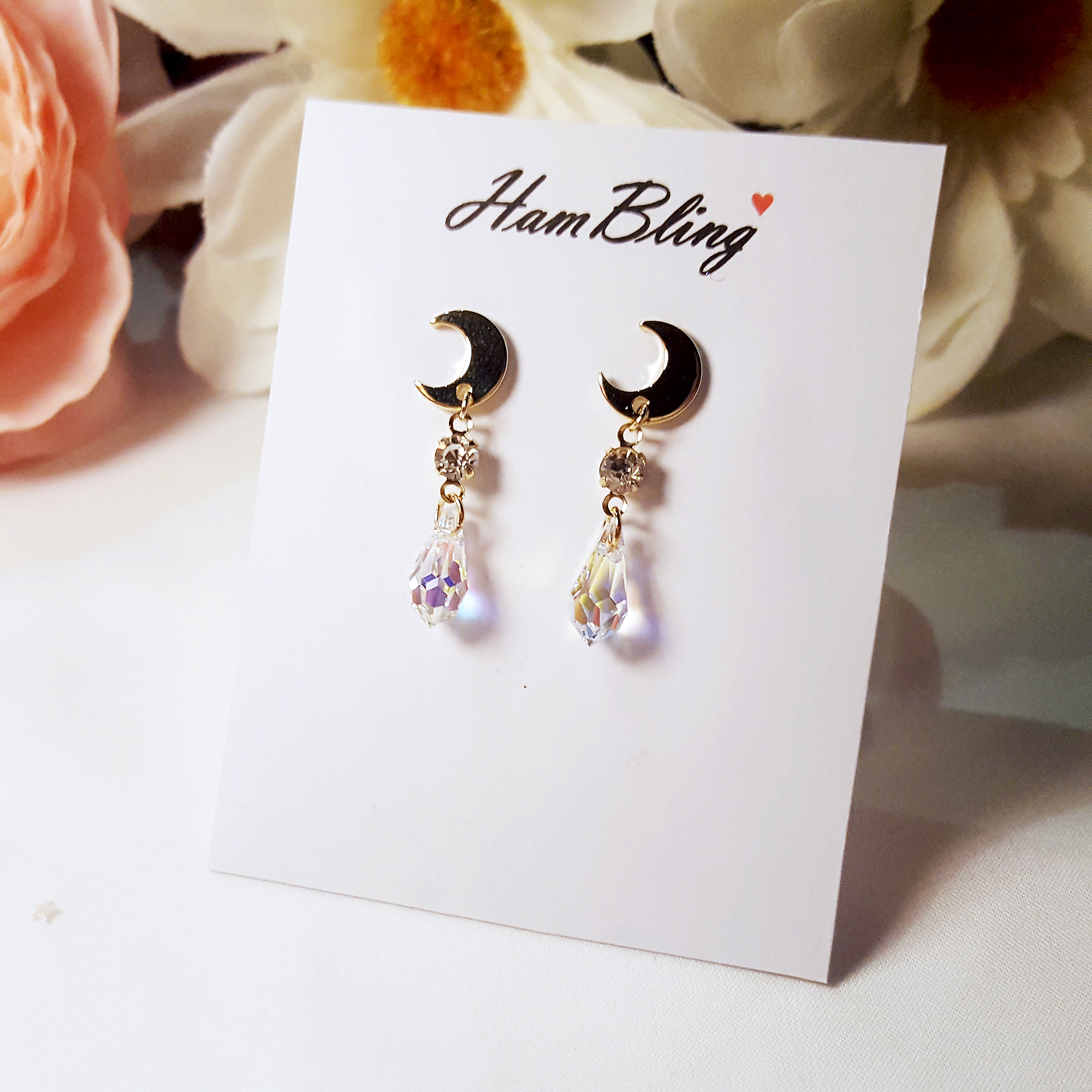 Crystal Earrings Hand Embroidery Handmade Yonglong