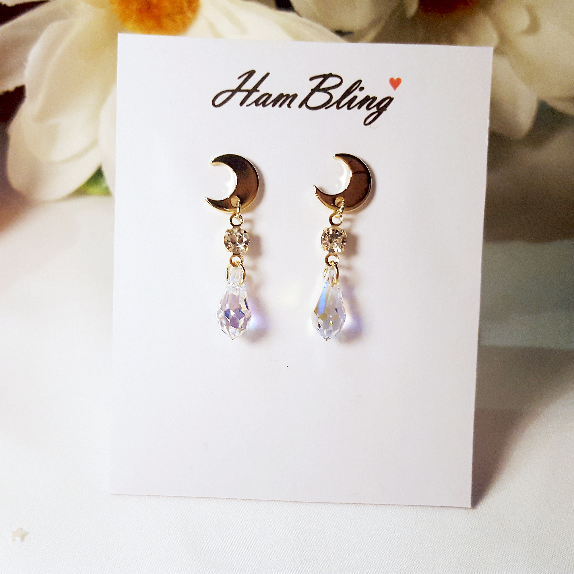 Crystal Earrings Hand Embroidery Handmade Yonglong