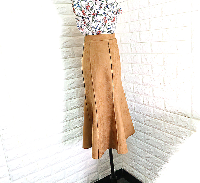 Suede Bending Muffle Skirt - 3color Coordination L