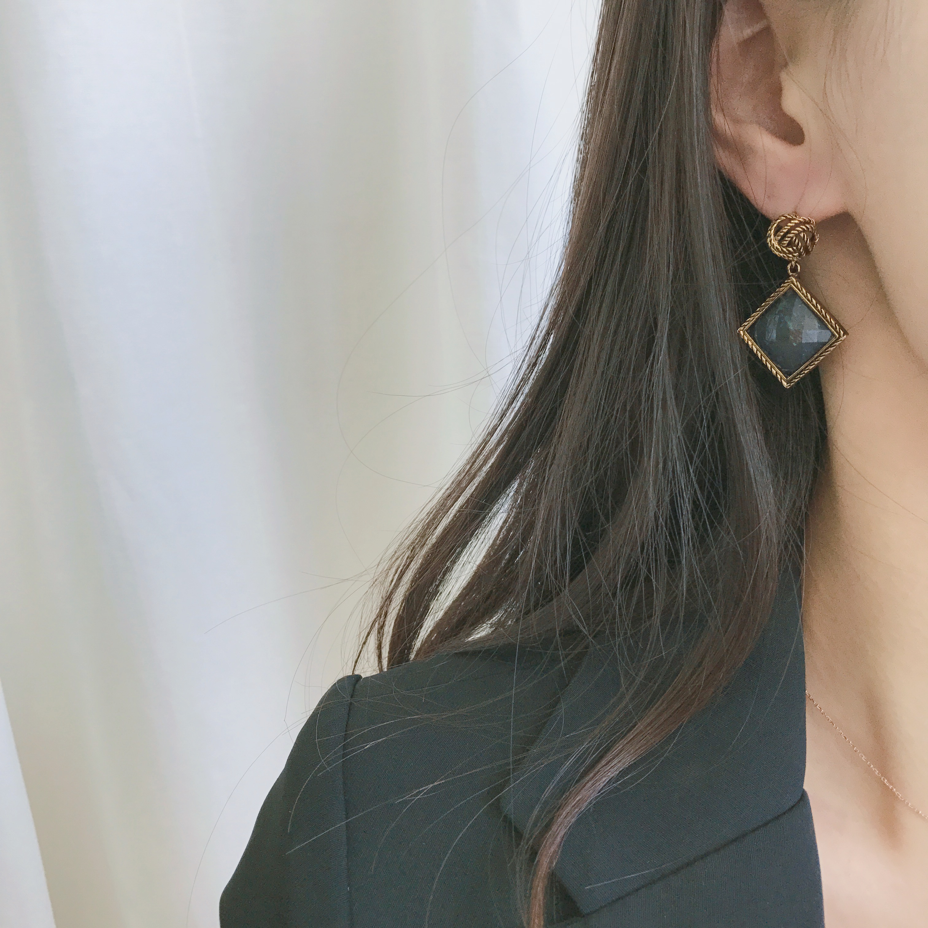 Yngong Opal Square Antique Earrings Antique Earrin