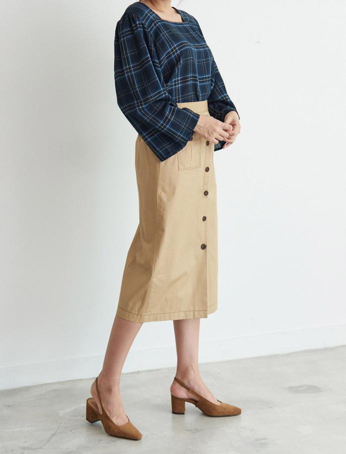 Women Blouses Square Neck Check Blouse Point Fashi