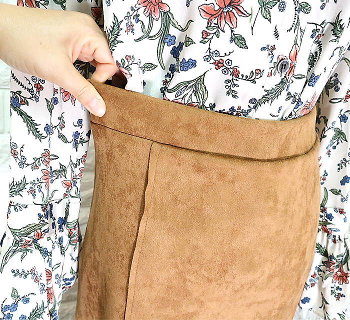 Suede Bending Muffle Skirt - 3color Coordination L