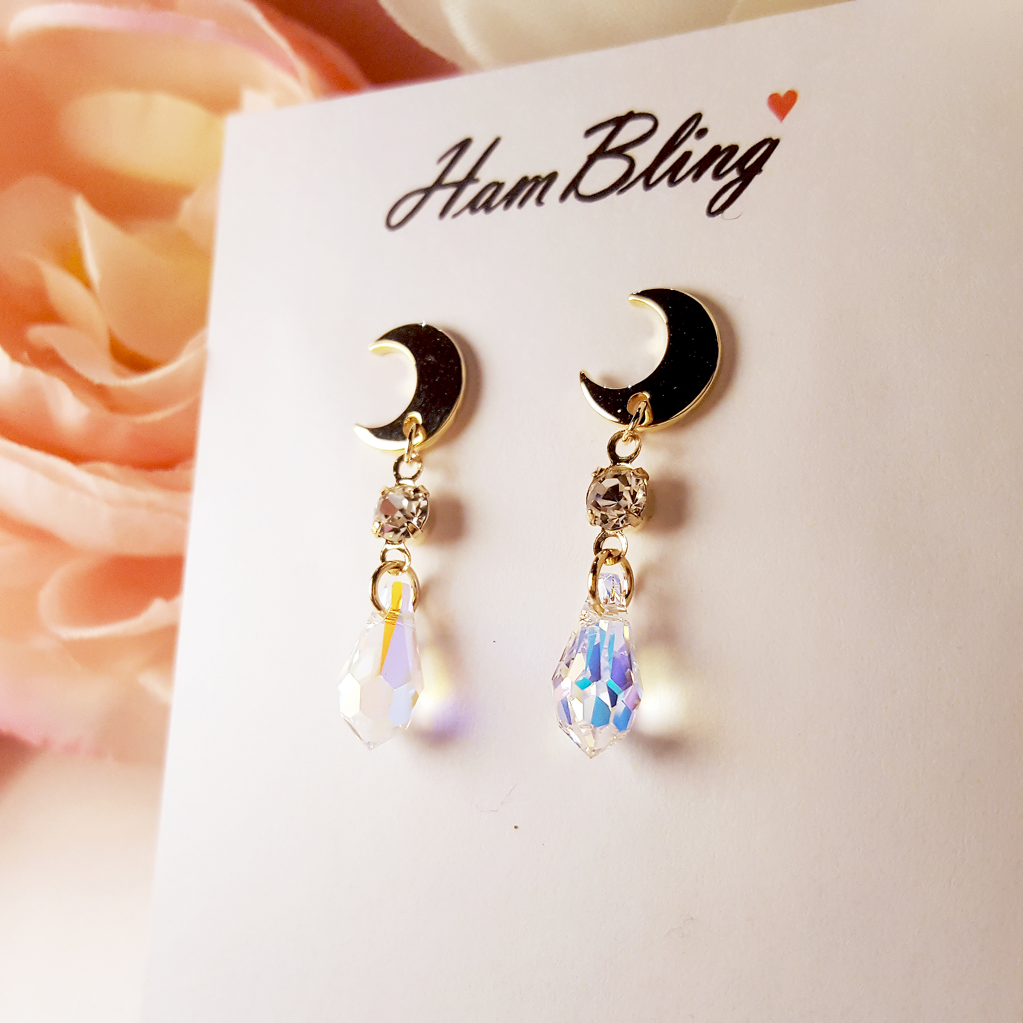 Crystal Earrings Hand Embroidery Handmade Yonglong