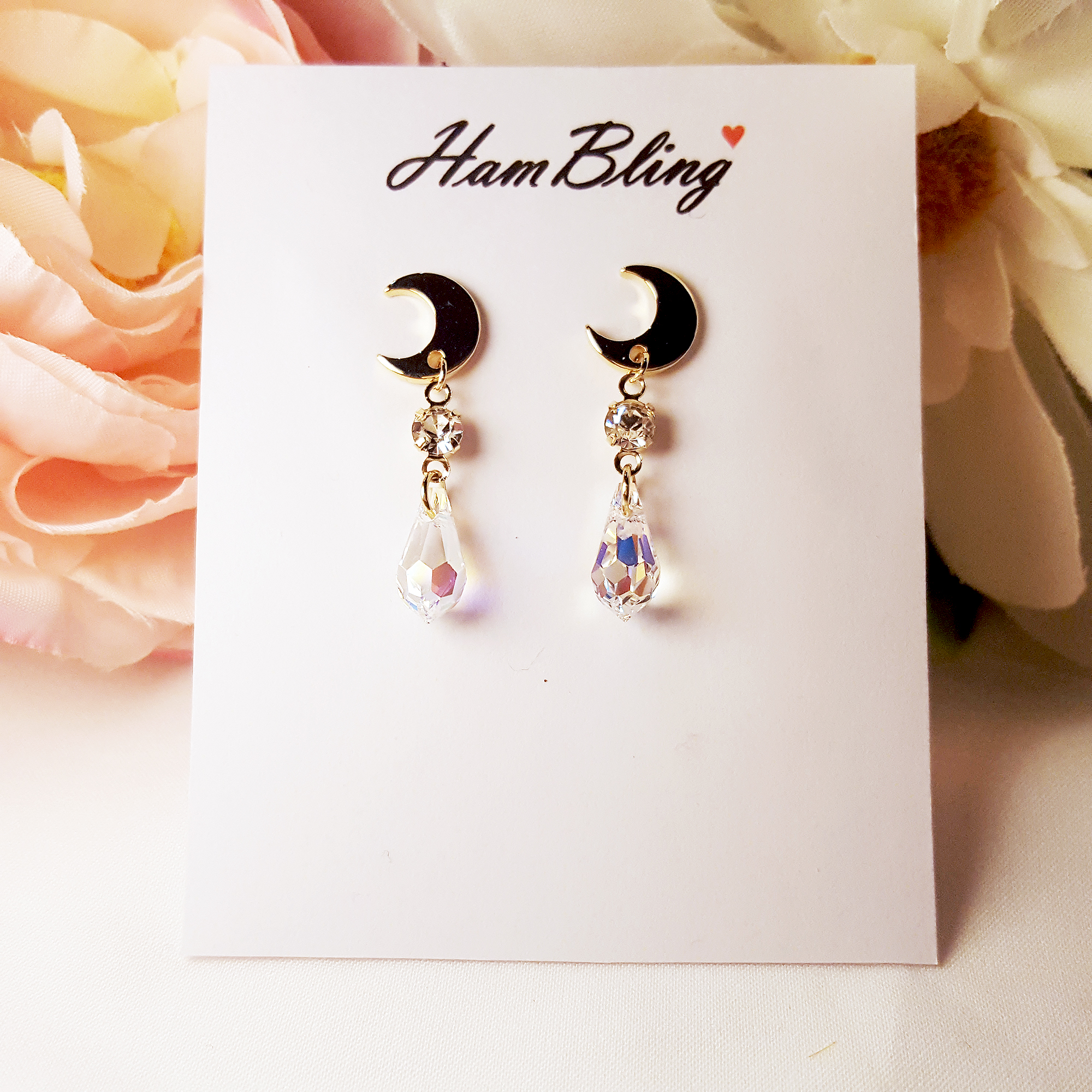 Crystal Earrings Hand Embroidery Handmade Yonglong