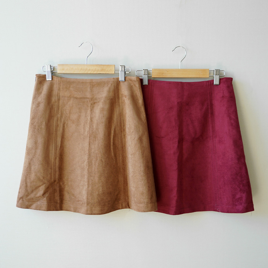Suede mini skirt A line camisole camisole skirt au