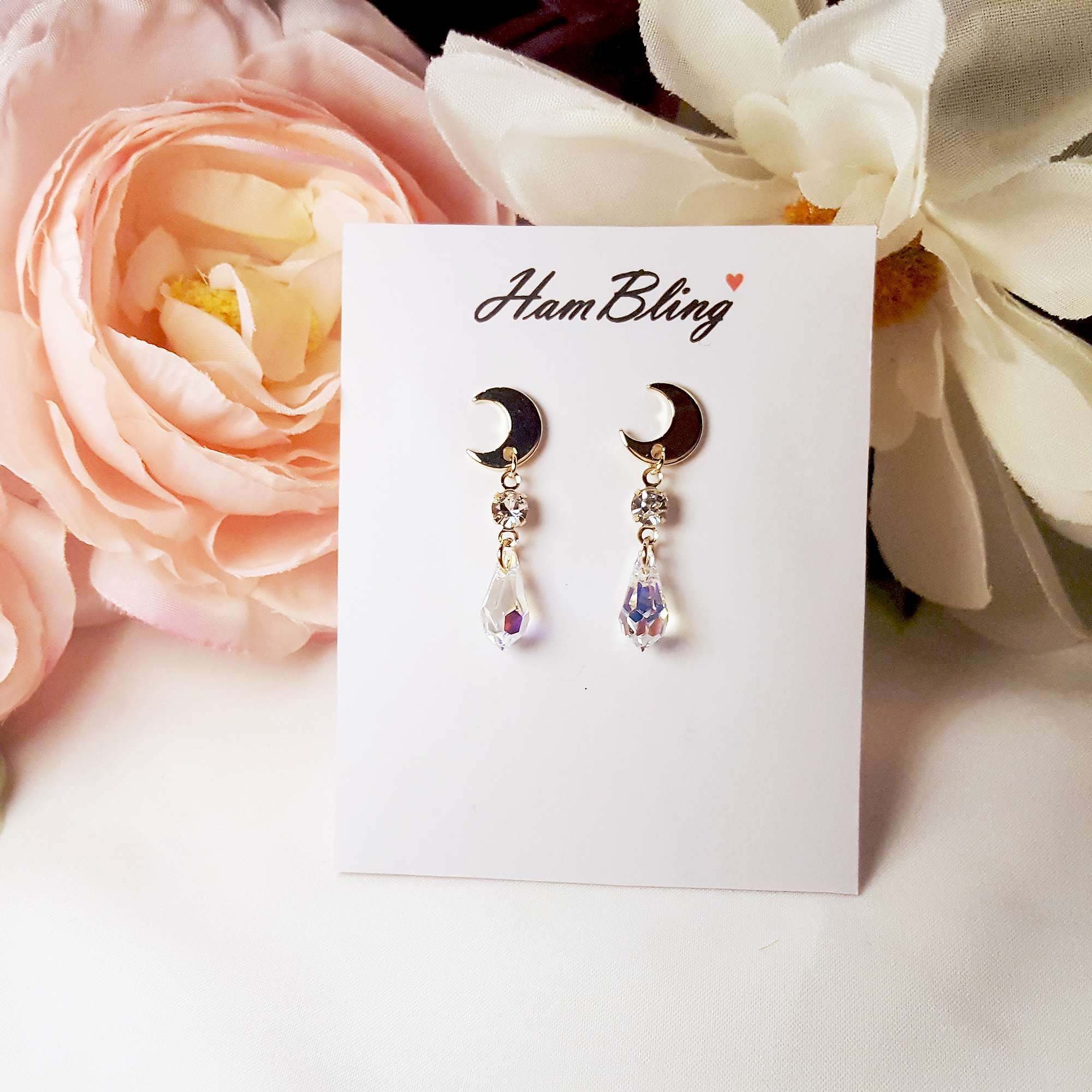 Crystal Earrings Hand Embroidery Handmade Yonglong