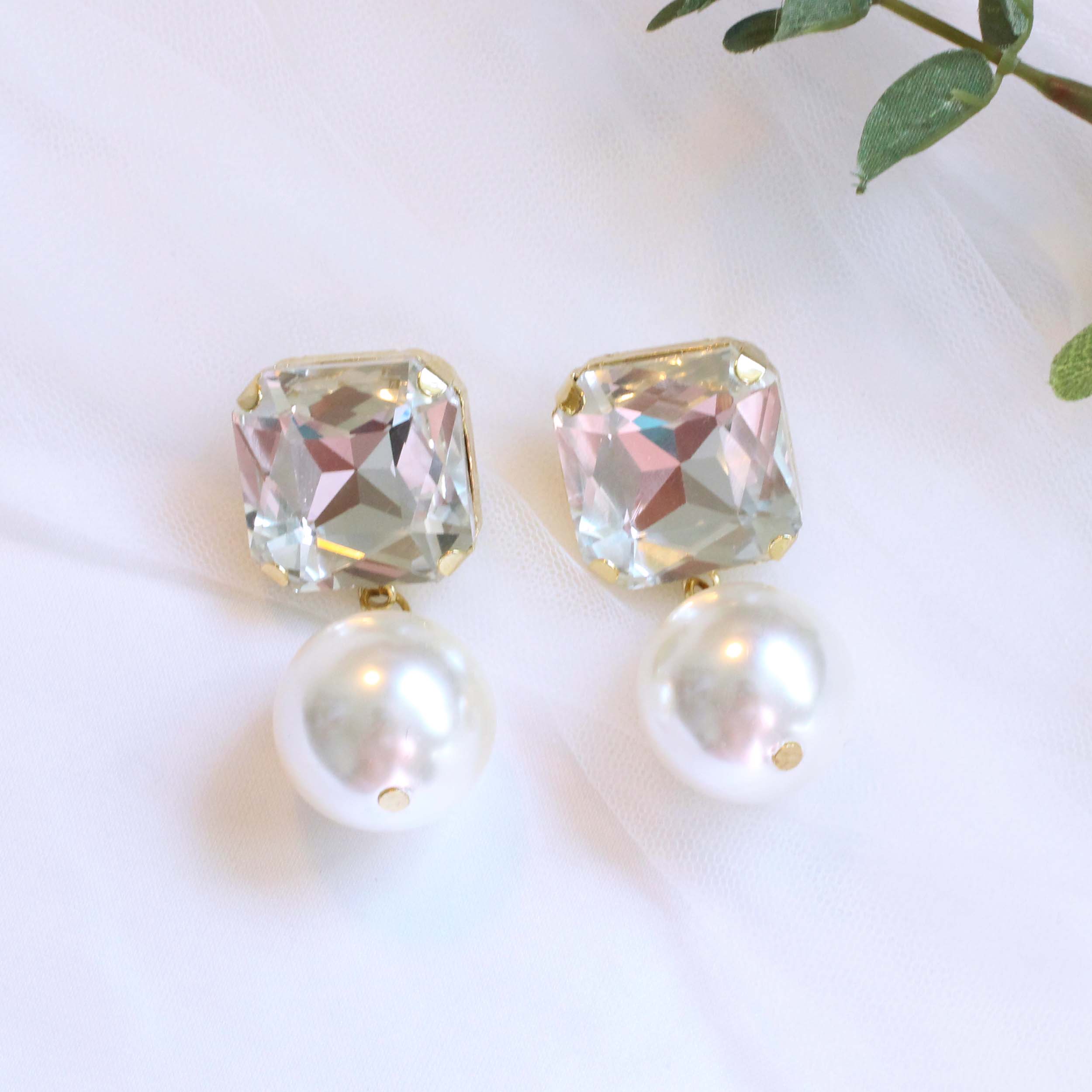 Big Cubic Bold Drop Earrings Colorful Antique Vint