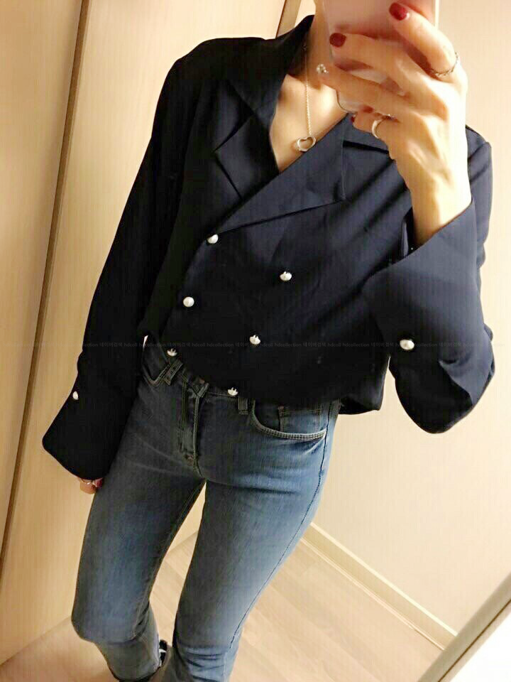 Autumn pearl blouse Elegant fashionable Mishi look