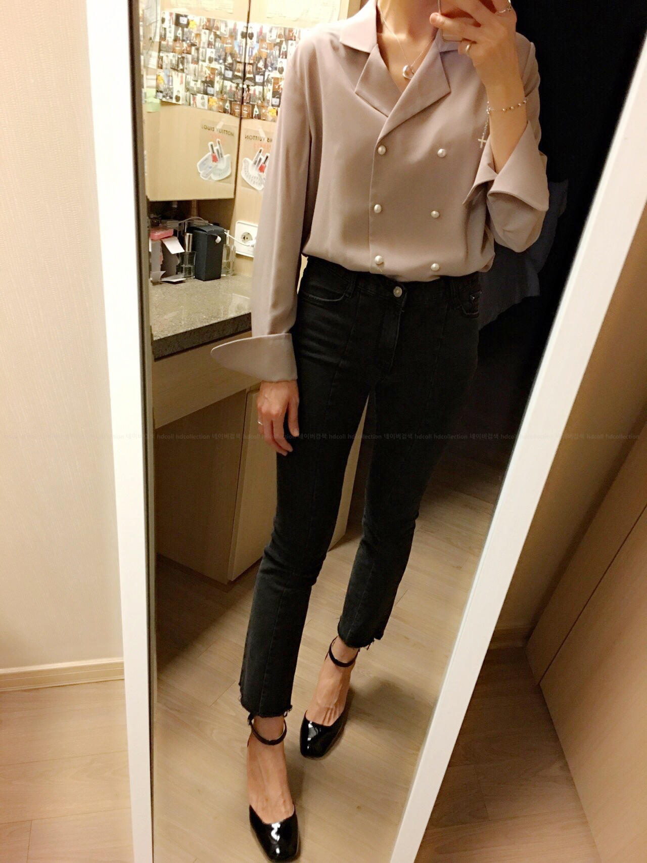 Autumn pearl blouse Elegant fashionable Mishi look