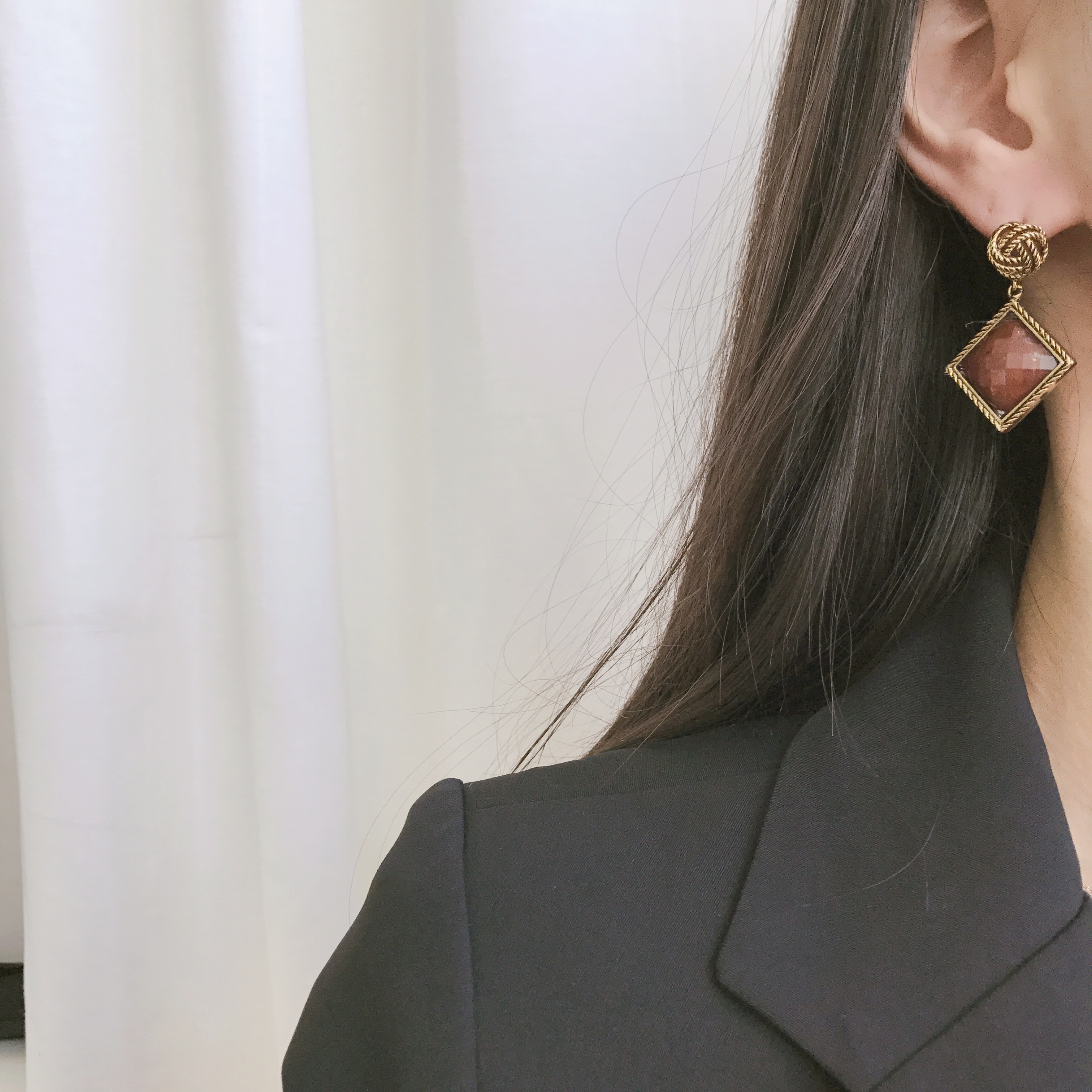 Yngong Opal Square Antique Earrings Antique Earrin