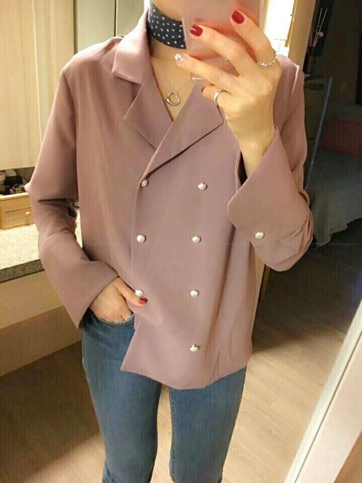 Autumn pearl blouse Elegant fashionable Mishi look