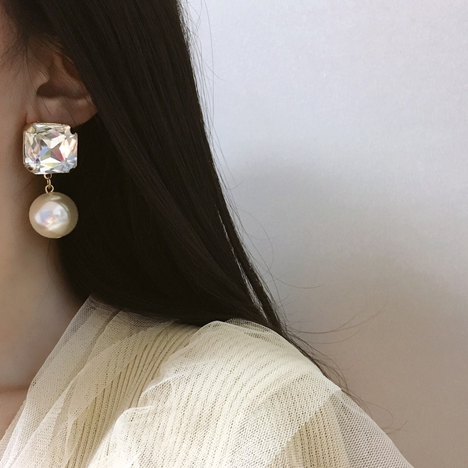 Big Cubic Bold Drop Earrings Colorful Antique Vint