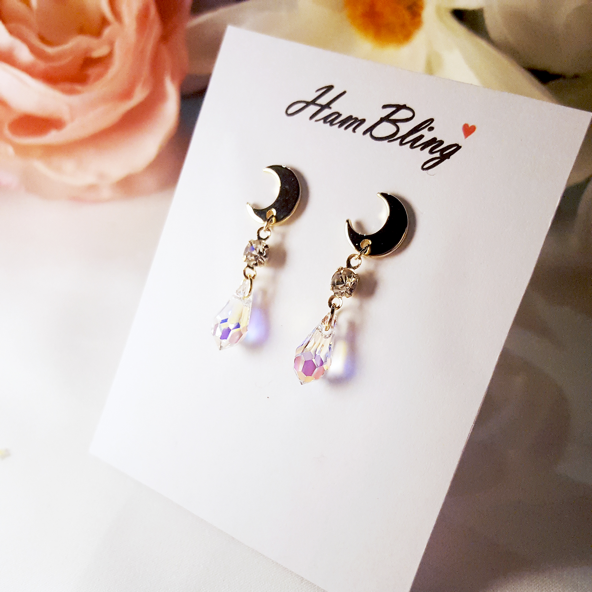 Crystal Earrings Hand Embroidery Handmade Yonglong