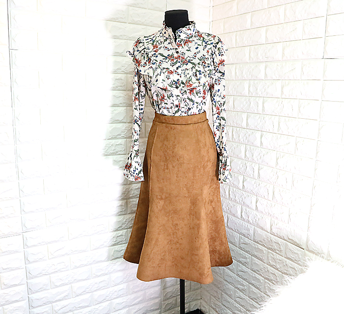 Suede Bending Muffle Skirt - 3color Coordination L