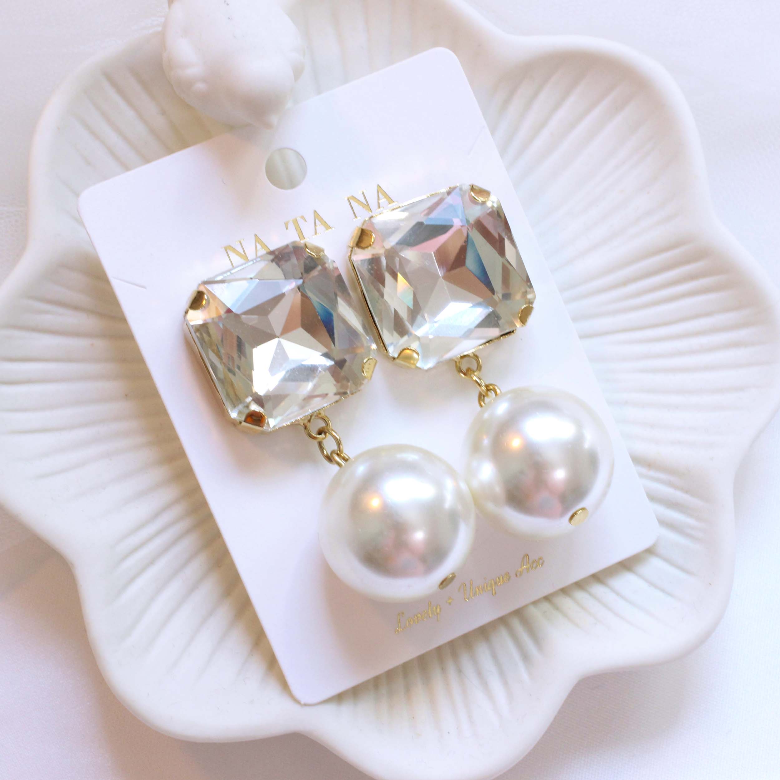 Big Cubic Bold Drop Earrings Colorful Antique Vint