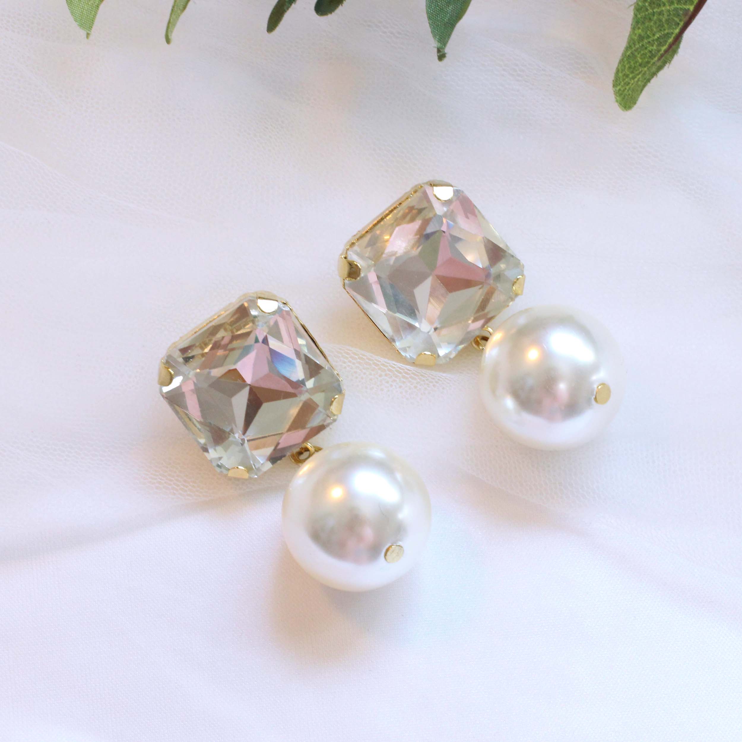 Big Cubic Bold Drop Earrings Colorful Antique Vint