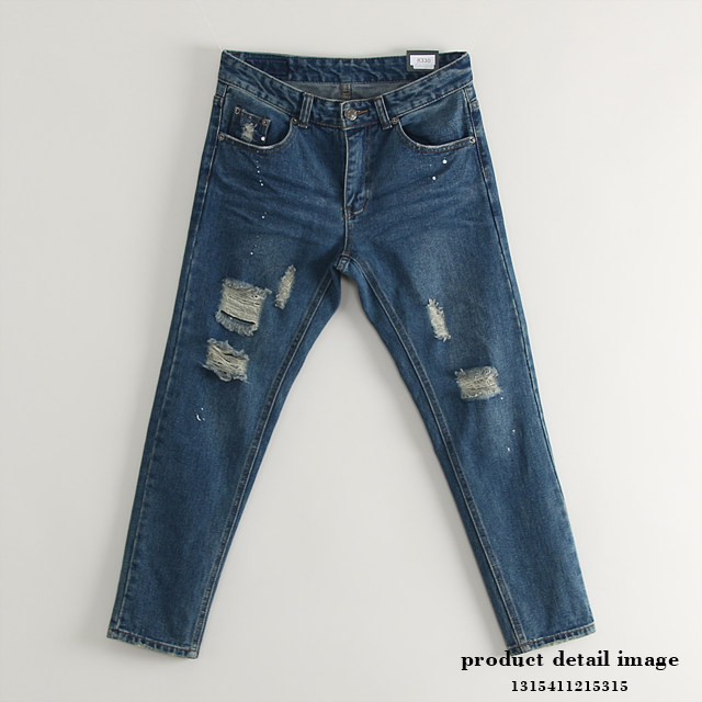 Korea Jeans Pants 9 Piece Tapered Dipstroid Damage