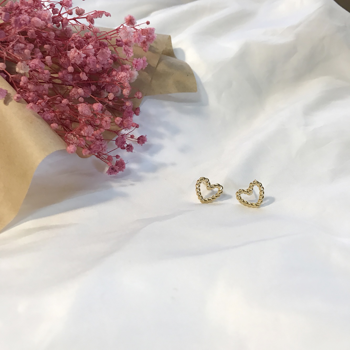 Urban Ring Handmade Daily Simple Gold Twisted Hear