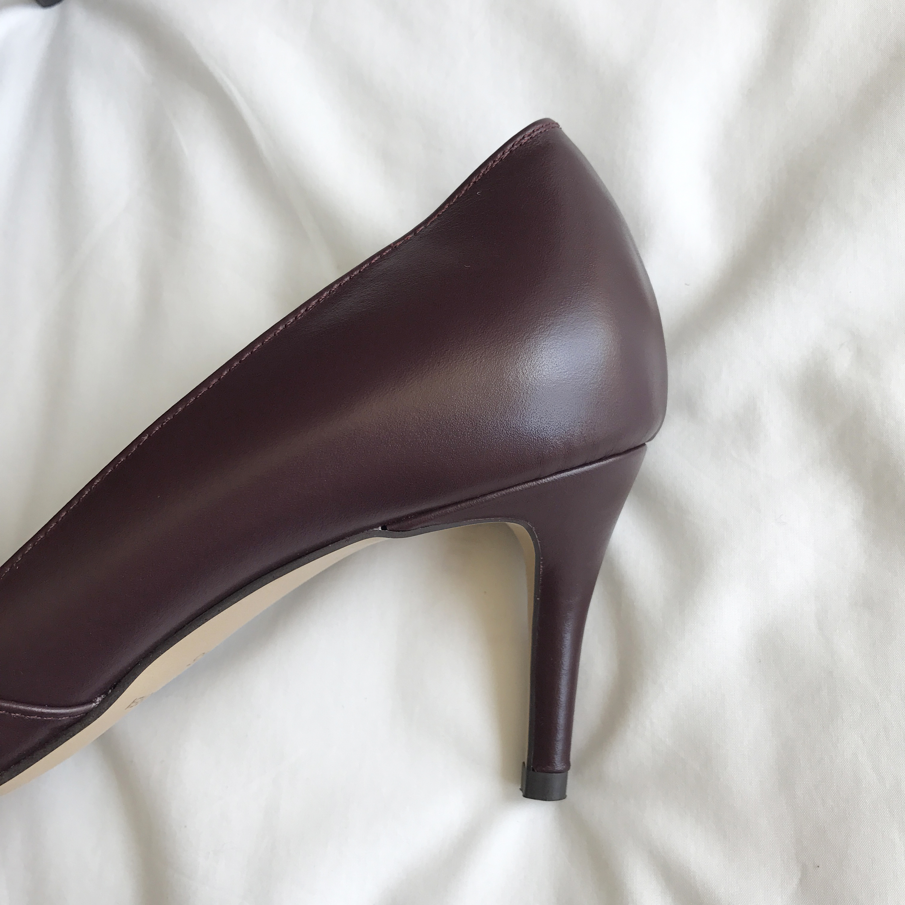 Cowhide stiletto mid heel 7cm black, beige, wine, 