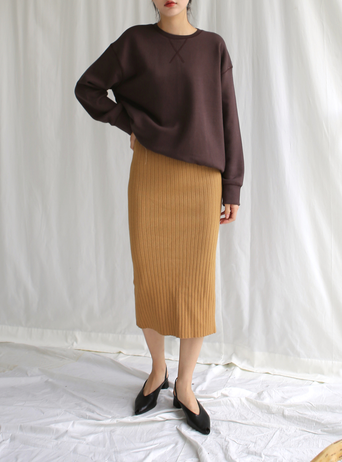 Girly Knit Slim Long Skirt Women Tight Fit Fall Ki