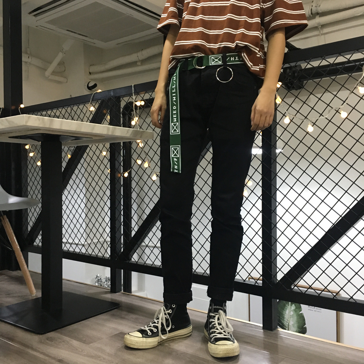 NEW MEN FASHION BELT Canvas Alphabet Belt Men's