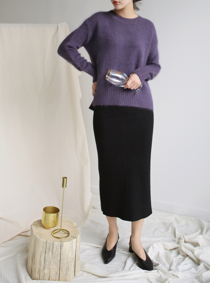 Girly Knit Slim Long Skirt Women Tight Fit Fall Ki