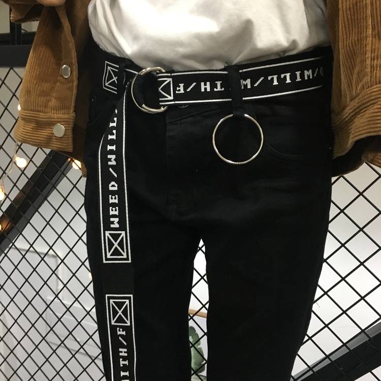 NEW MEN FASHION BELT Canvas Alphabet Belt Men's