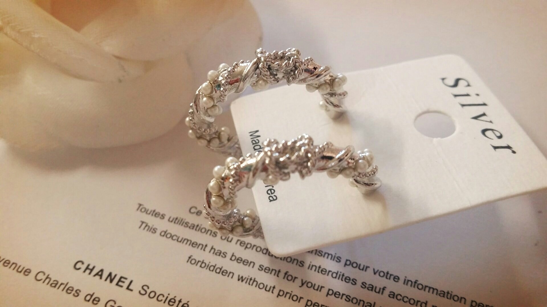 C. Imported Sasha Silver Earrings Coco Ring Luxury