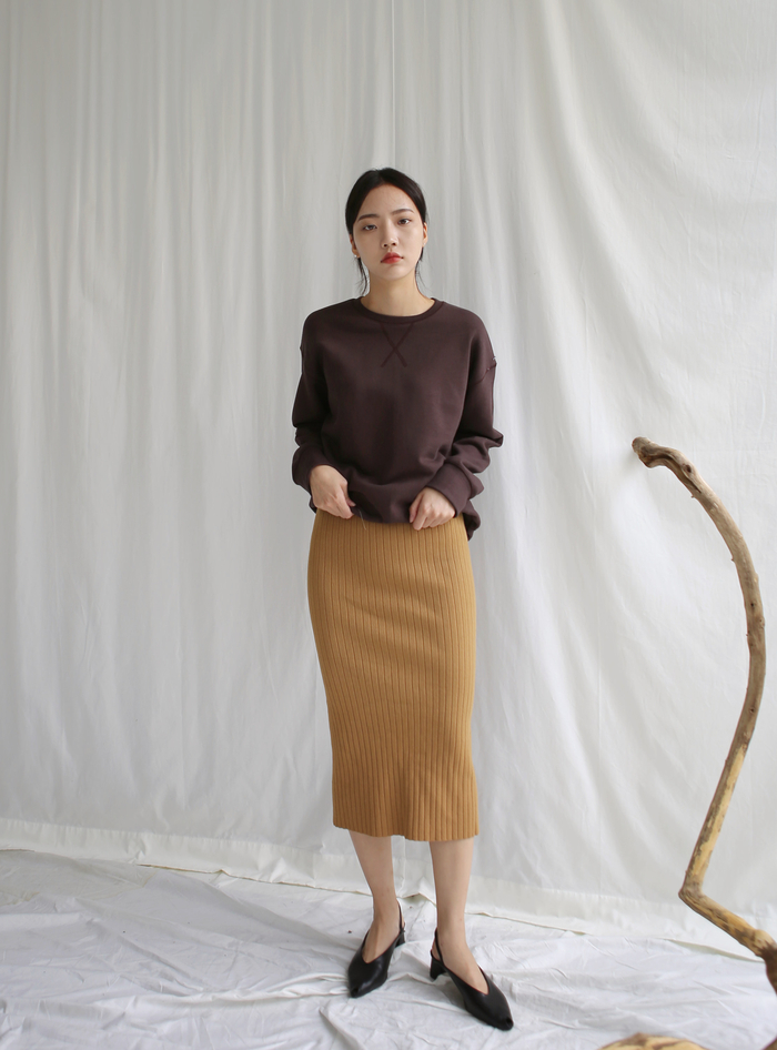 Girly Knit Slim Long Skirt Women Tight Fit Fall Ki