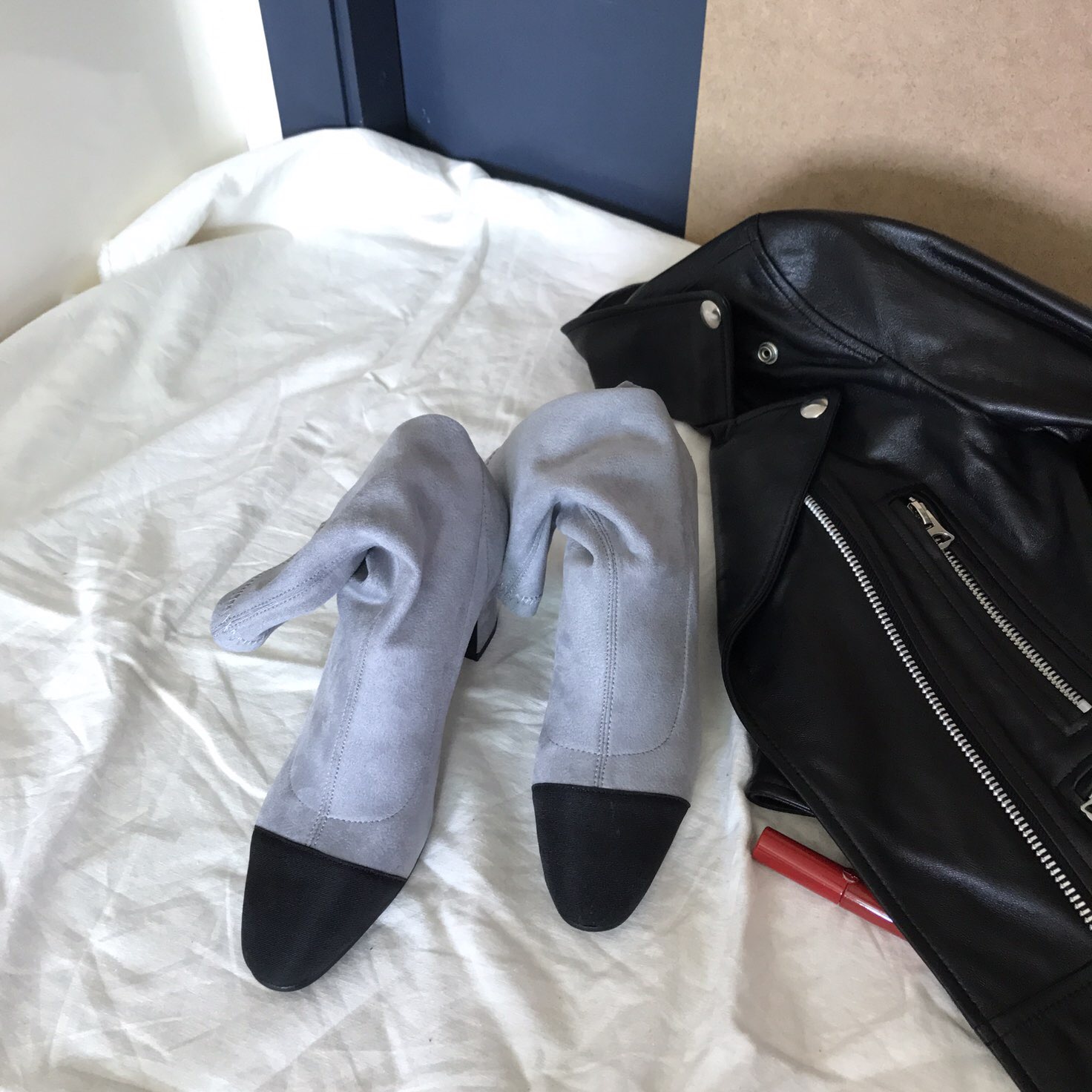 Suede color angle boots 3color span ankle heel coo