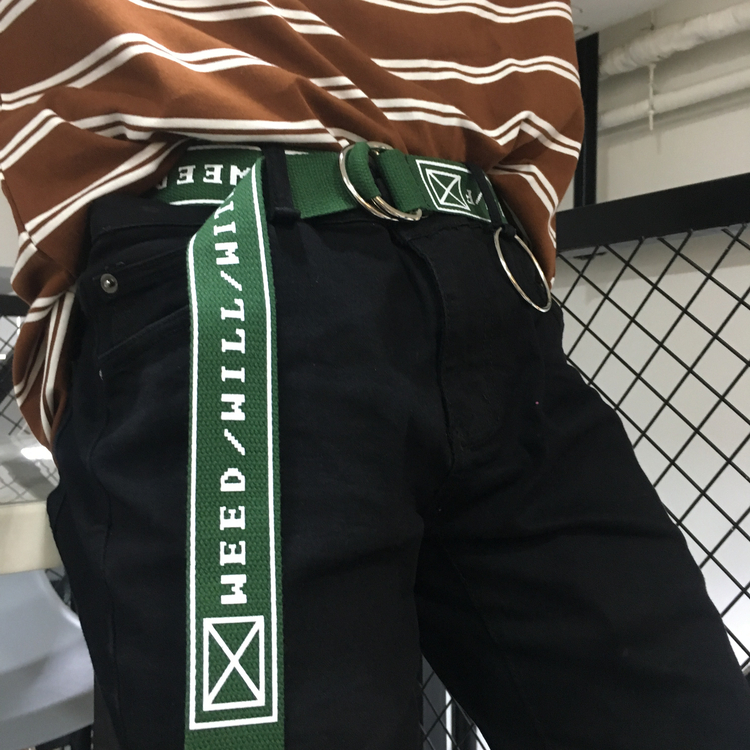 NEW MEN FASHION BELT Canvas Alphabet Belt Men's