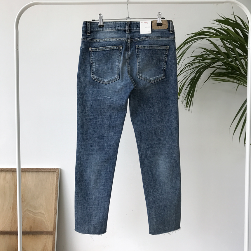 Korea Jeans Pants Damage Damper Slim Cutting Jeans