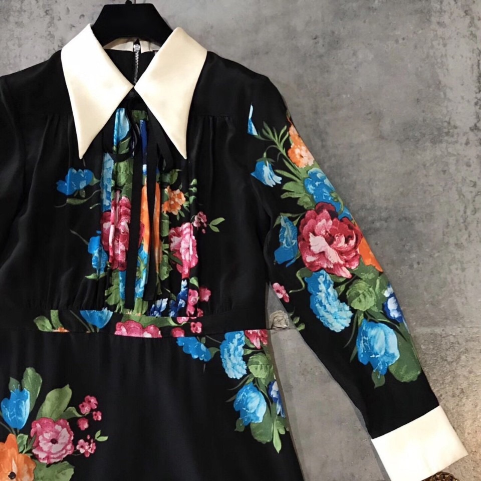 New Women Dress Bonded Autumn Flower Dress