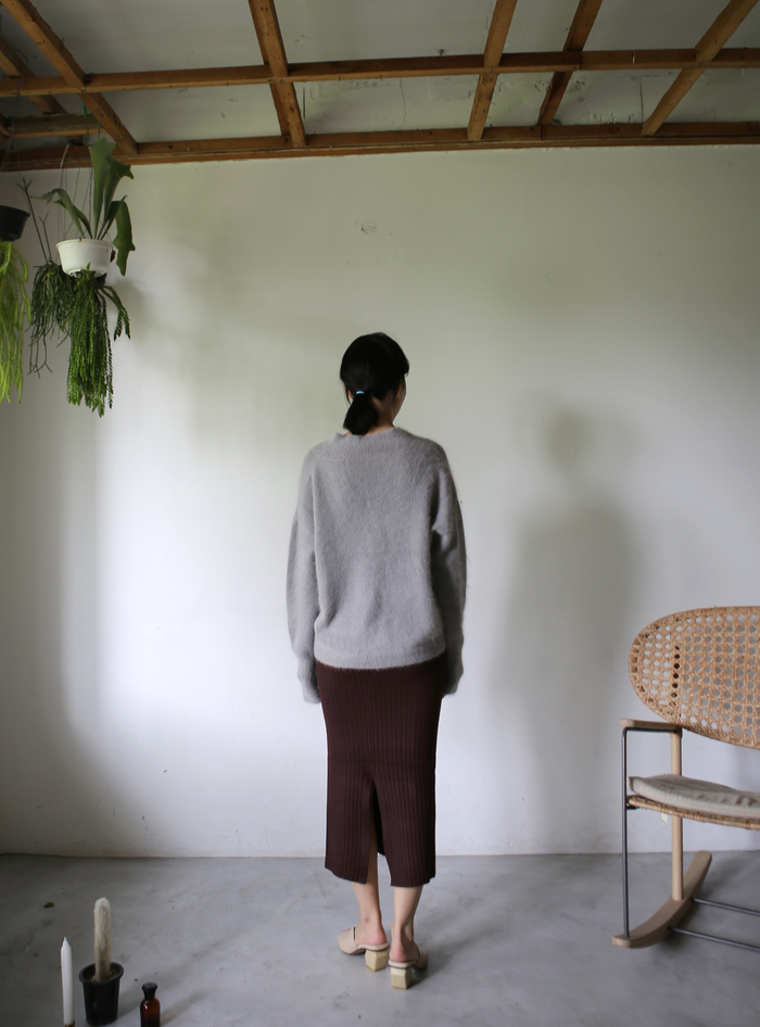 Girly Knit Slim Long Skirt Women Tight Fit Fall Ki