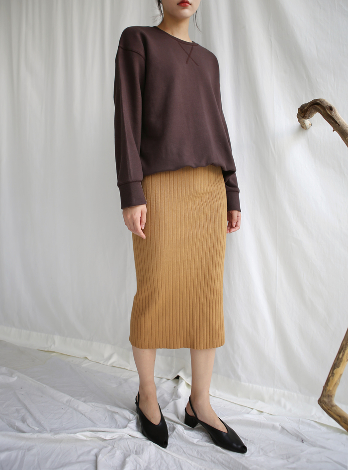 Girly Knit Slim Long Skirt Women Tight Fit Fall Ki