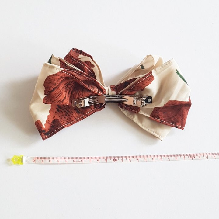 NEW HAIR CLIP HOOP Two-tone pattern ribbon hairpin