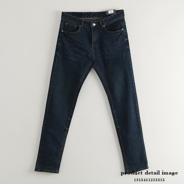 Korea Jeans Pants Span Double Double Washing Dark 