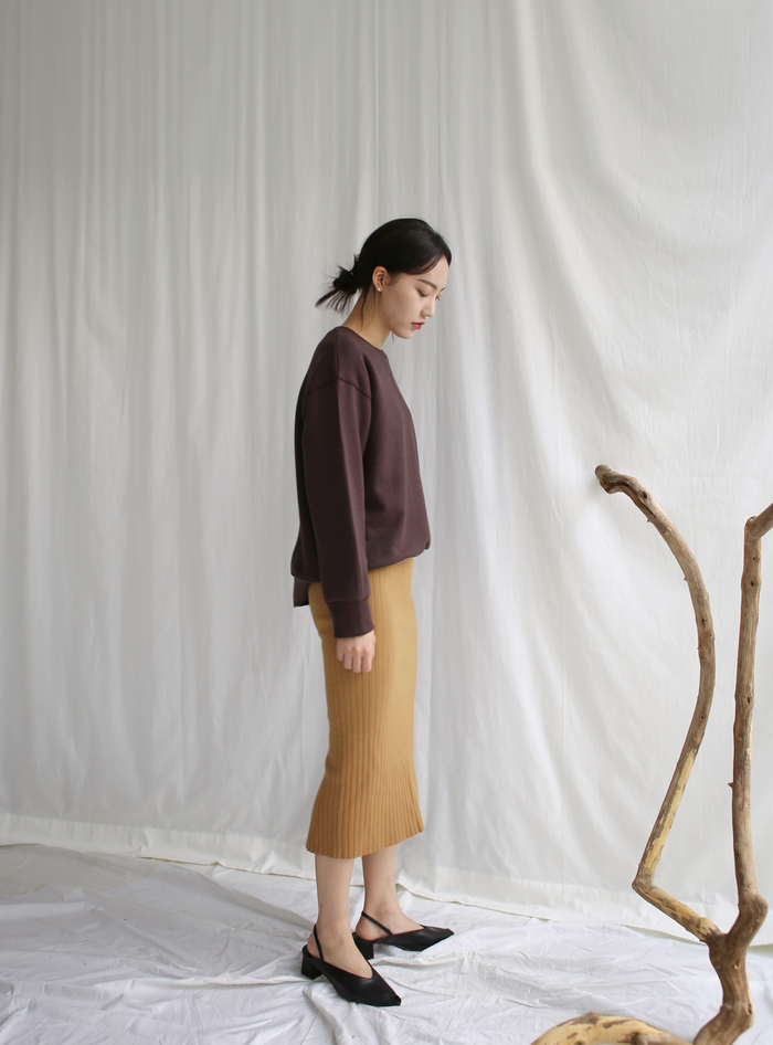 Girly Knit Slim Long Skirt Women Tight Fit Fall Ki