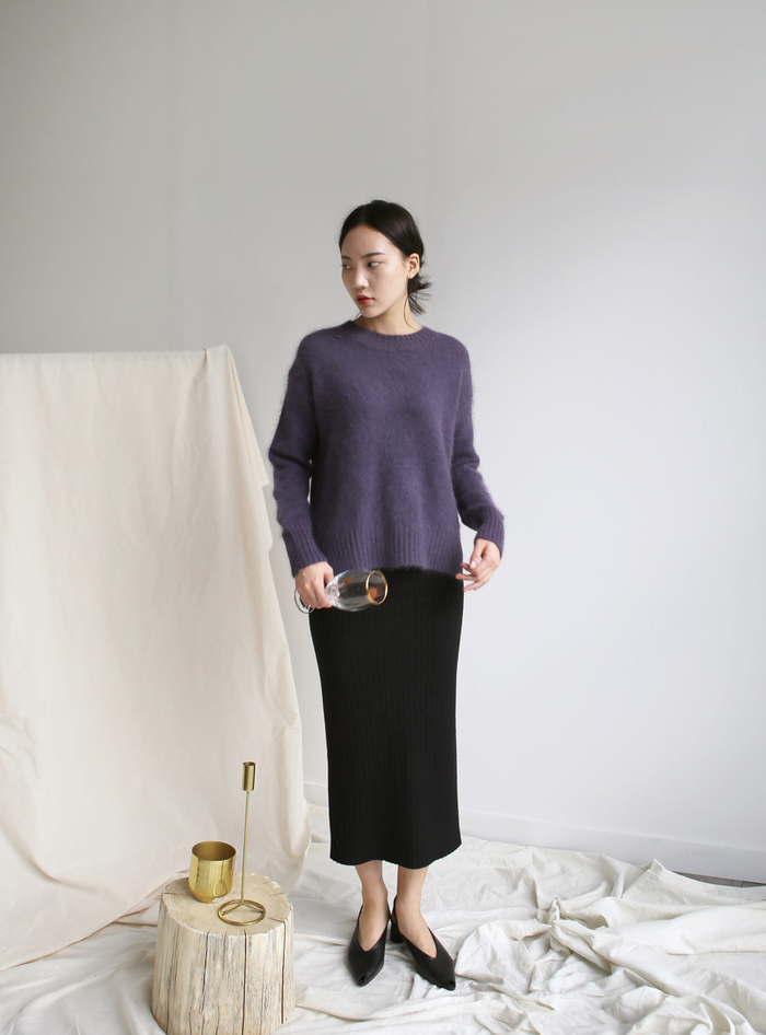 Girly Knit Slim Long Skirt Women Tight Fit Fall Ki